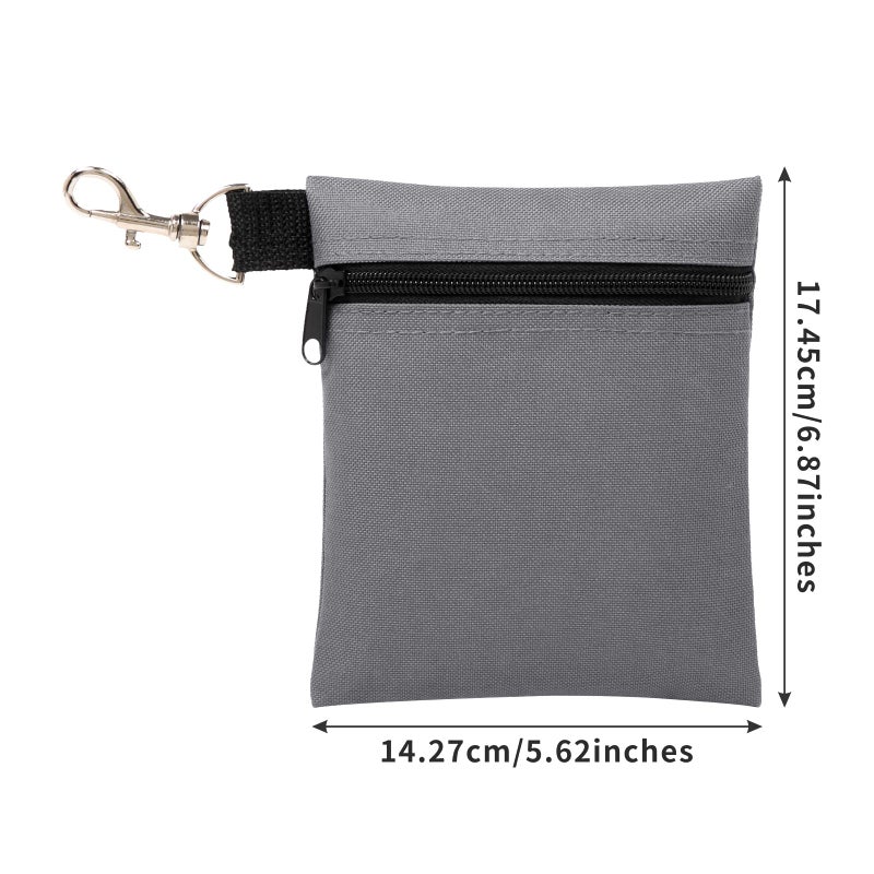 BuyAgain Golf Tee Pouch, 5.62 X 6.87 Inch Professional Zipper Golf Tee/Ball Pouch Bag With Metal Lobster Claw Clip. - Image 2